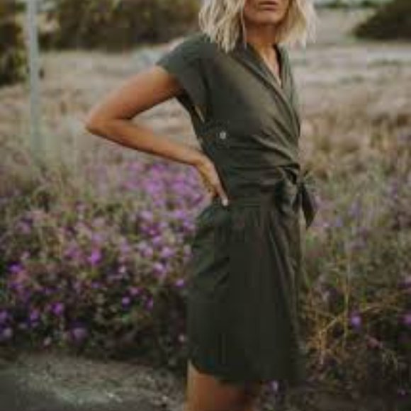 NWT ISPR x Tezza TERRARIUM MOSS WRAP MIDI DRESS xs - Picture 3 of 4